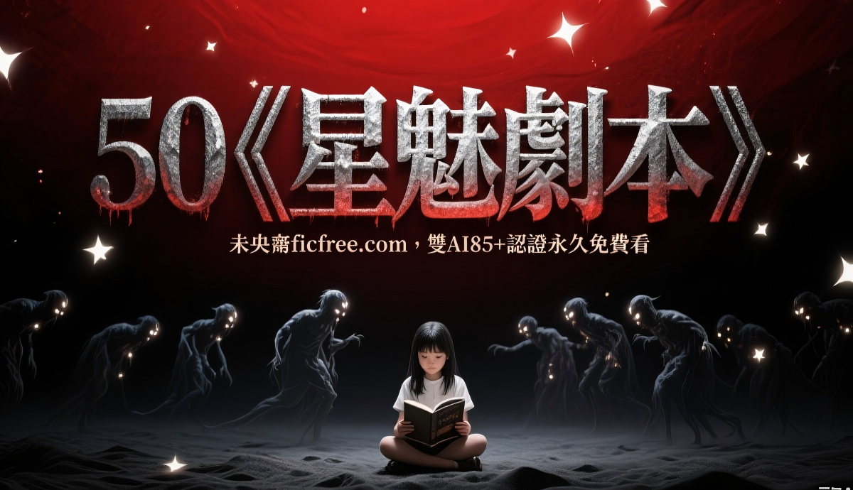 《星魅劇本》小說封面：民國上海百樂門霓虹背景，血色劇本展開，搭配懸疑氛圍插圖