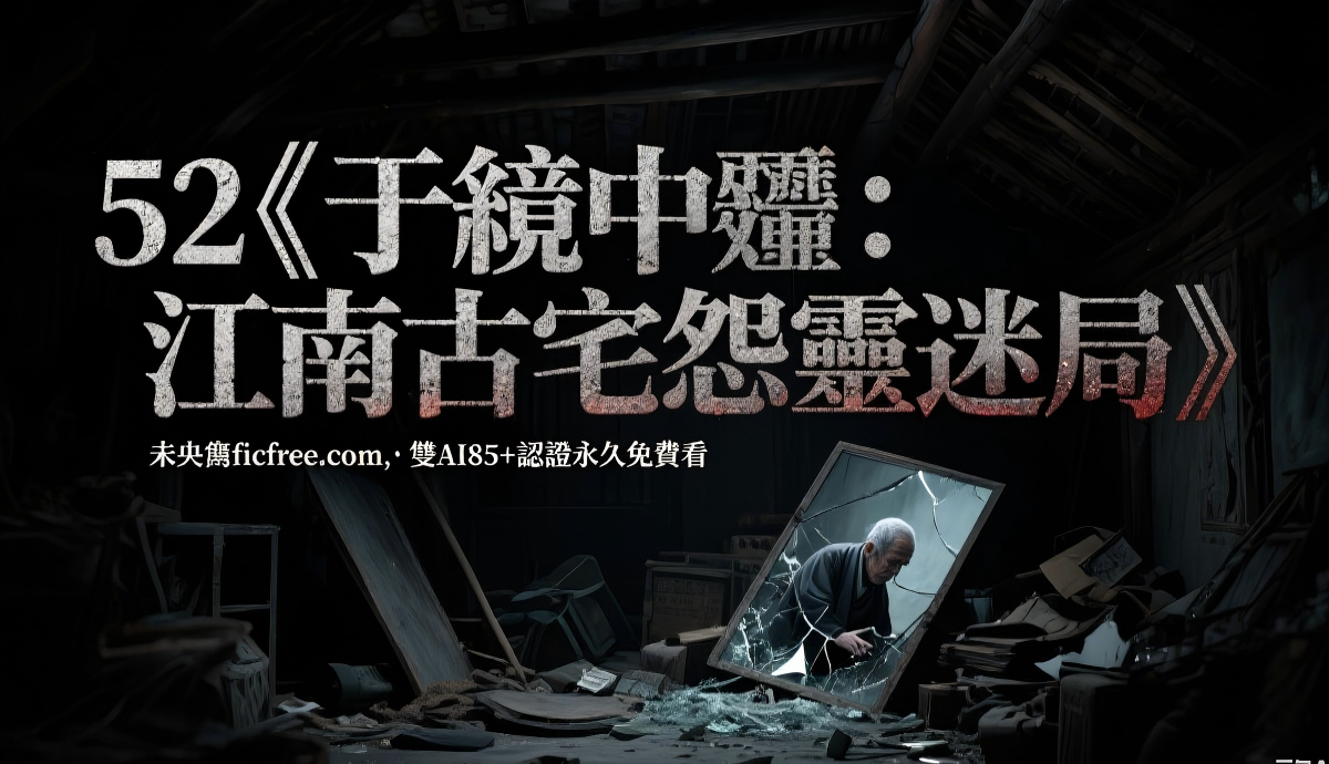 《於鏡中魘：江南古宅怨靈迷局》小說封面，呈現青磚古宅、銅鏡倒影與飄渺煙雨