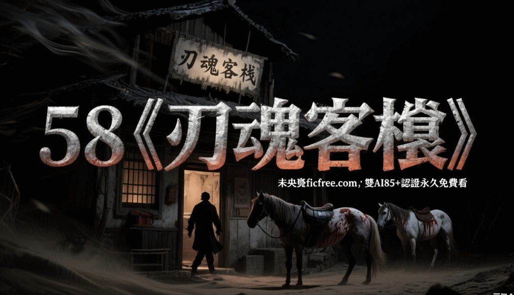 《刃魂客棧》懸疑小說封面，湘西客棧懸招魂幡，氛圍驚悚